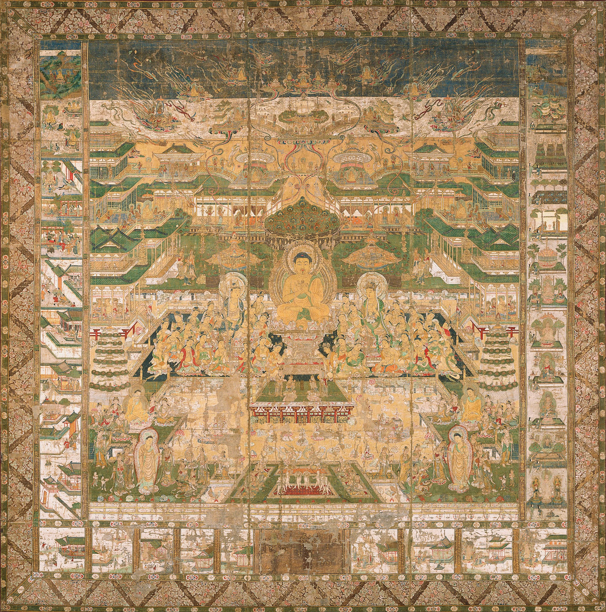 阿彌陀佛西方淨土　鎌倉時代（1185－1333）　日本奈良國立博物館藏