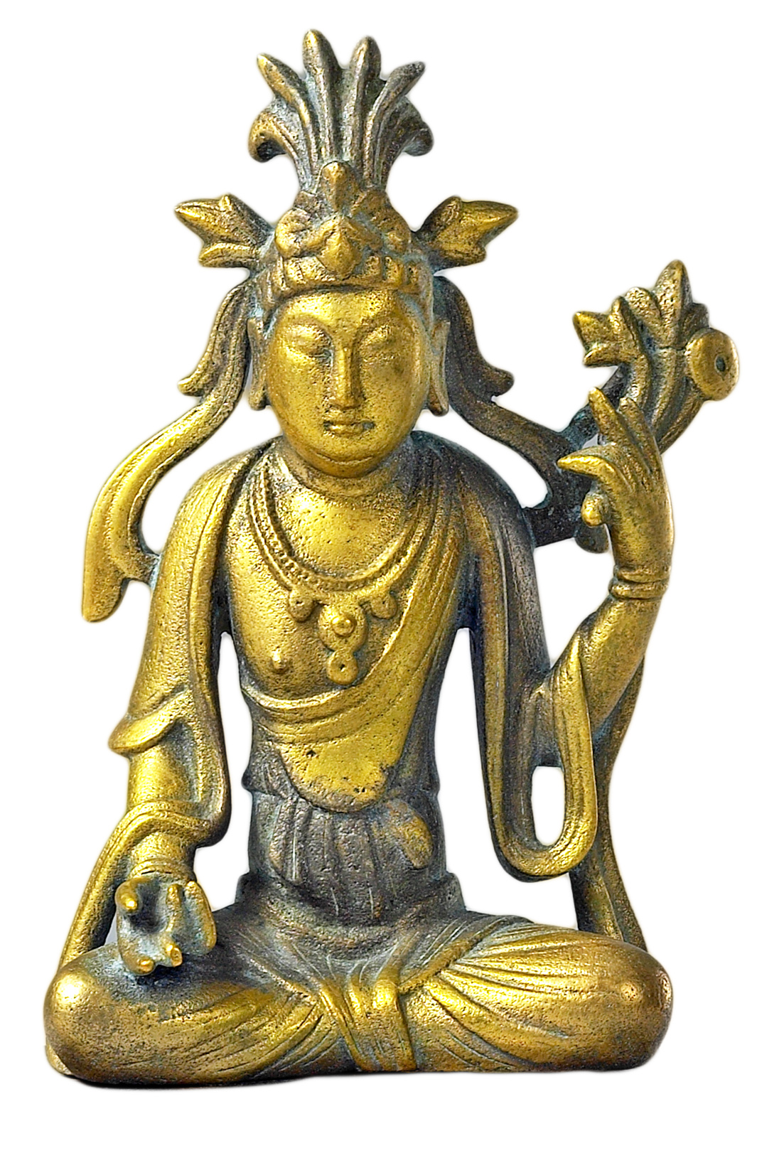 銅鎏金菩薩坐像　遼（907-1125）　臺北故宮藏