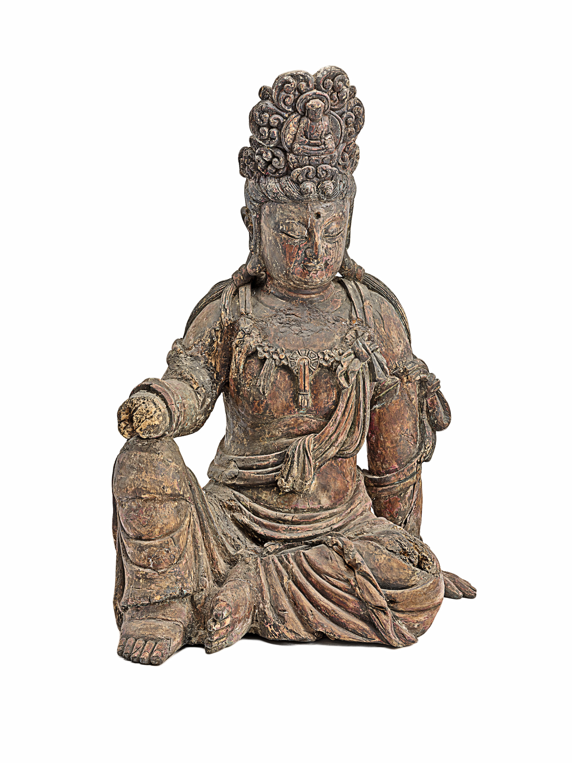 觀世音菩薩坐像木雕　遼（907-1125）　美國納爾遜藝術博物館藏