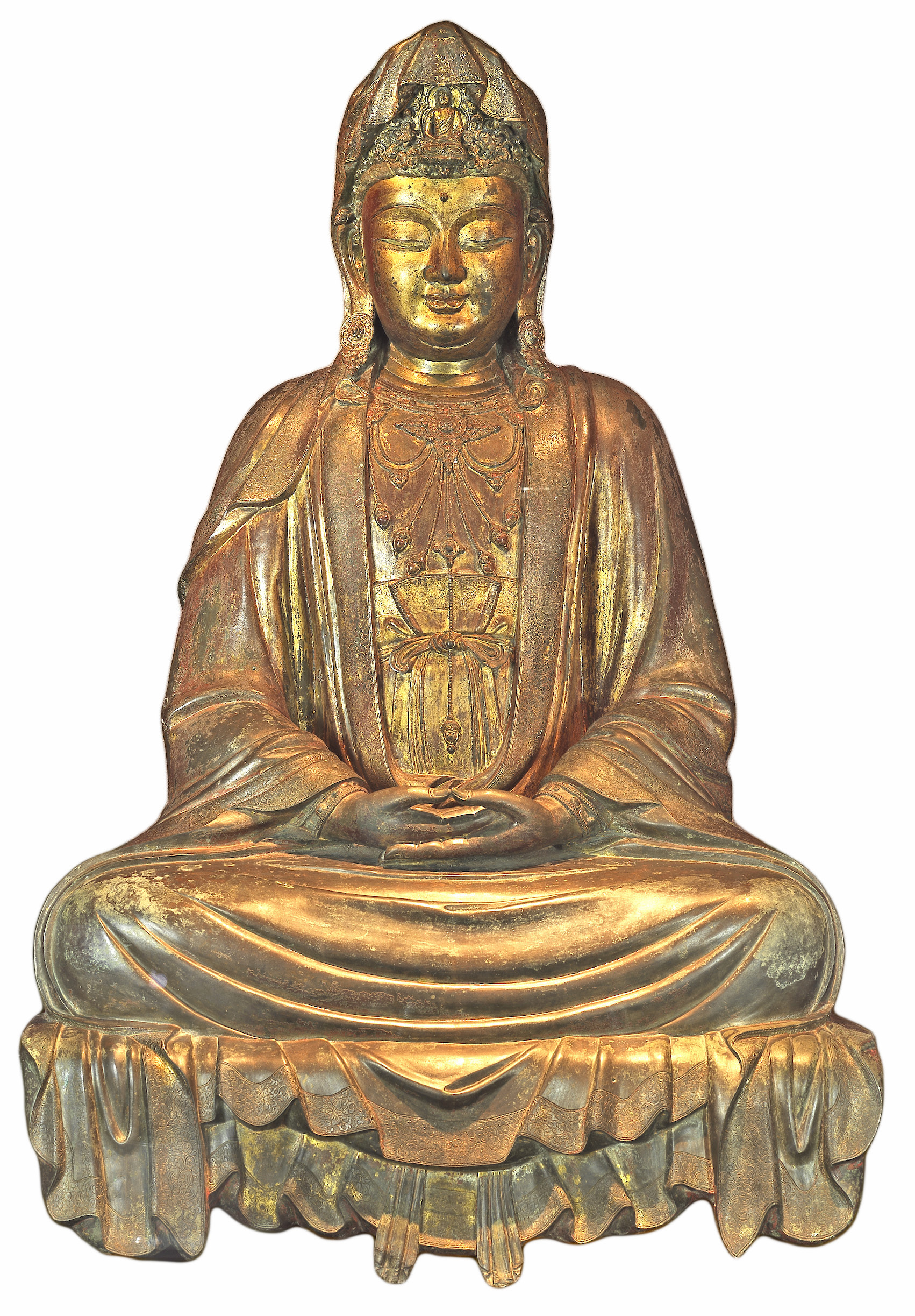 青銅鎏金觀音菩薩坐像