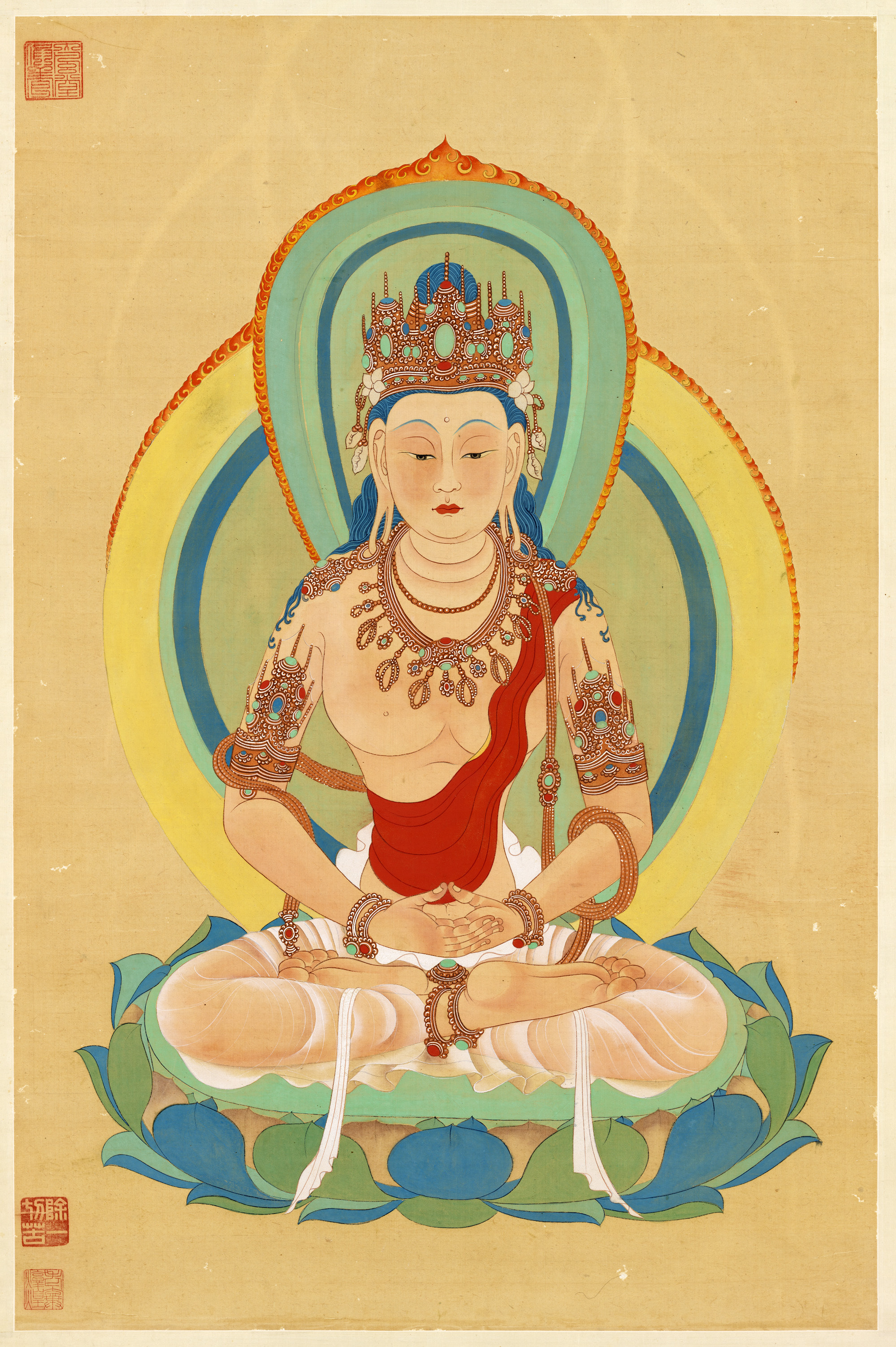 張大千摹敦煌莫高窟第十四窟晚唐菩薩坐像