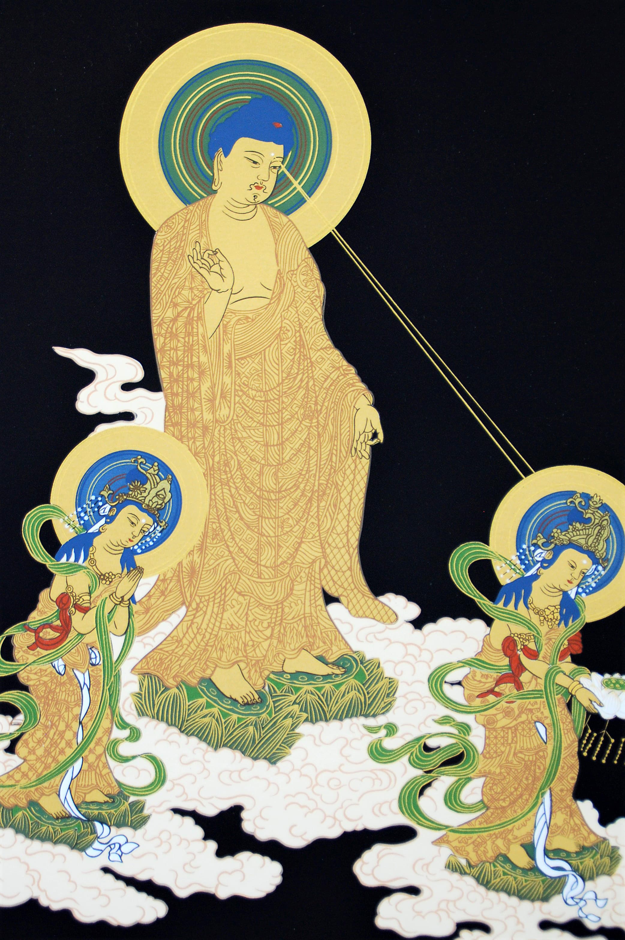 阿彌陀佛與觀音勢至菩薩接引圖