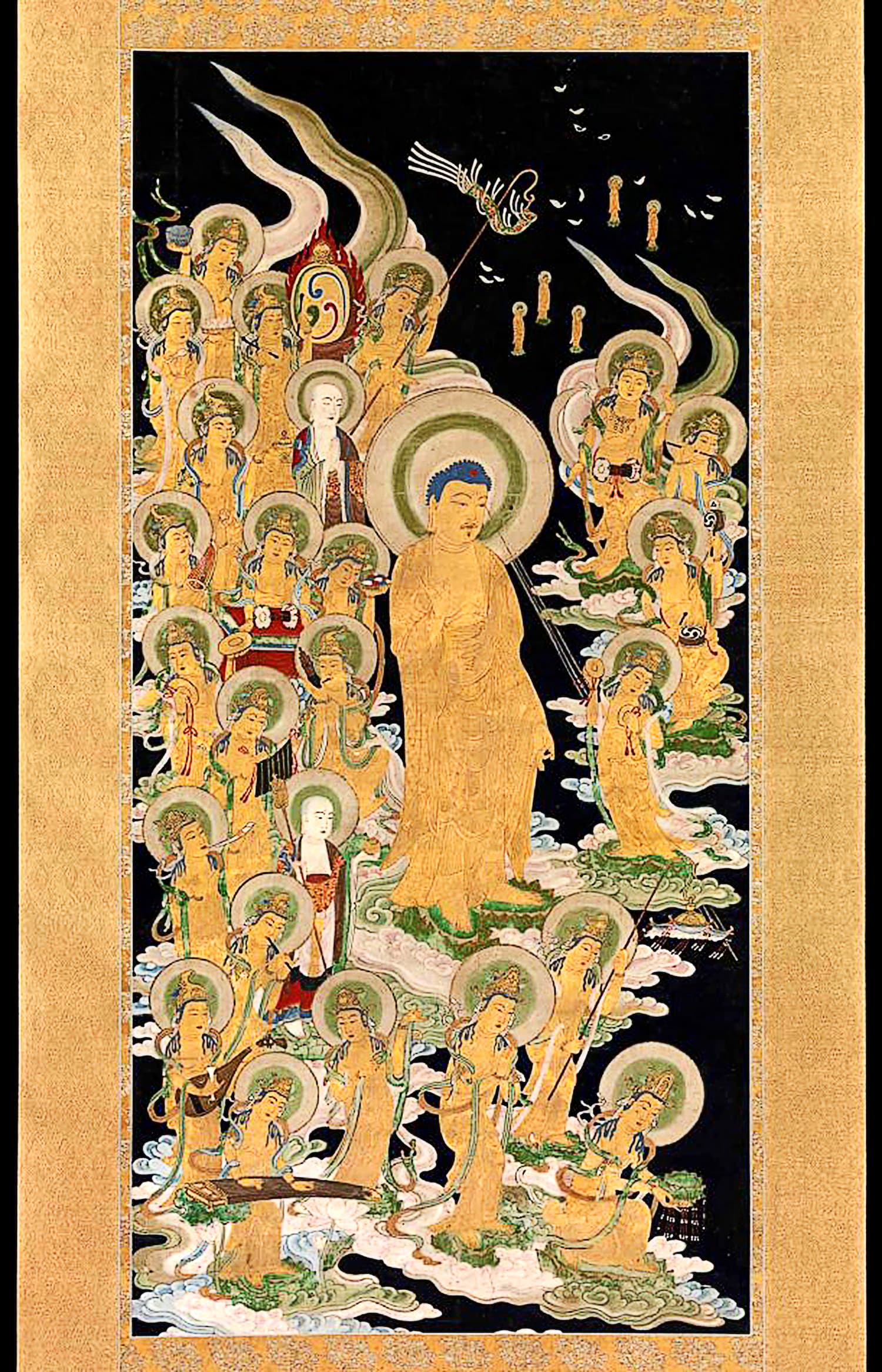 阿彌陀佛來迎圖 十三世紀佛畫 約翰遜藝術博物館藏