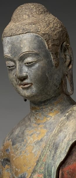 唐彩繪塗金夾紵漆 阿彌陀佛像 7世紀初 大都會博物館藏