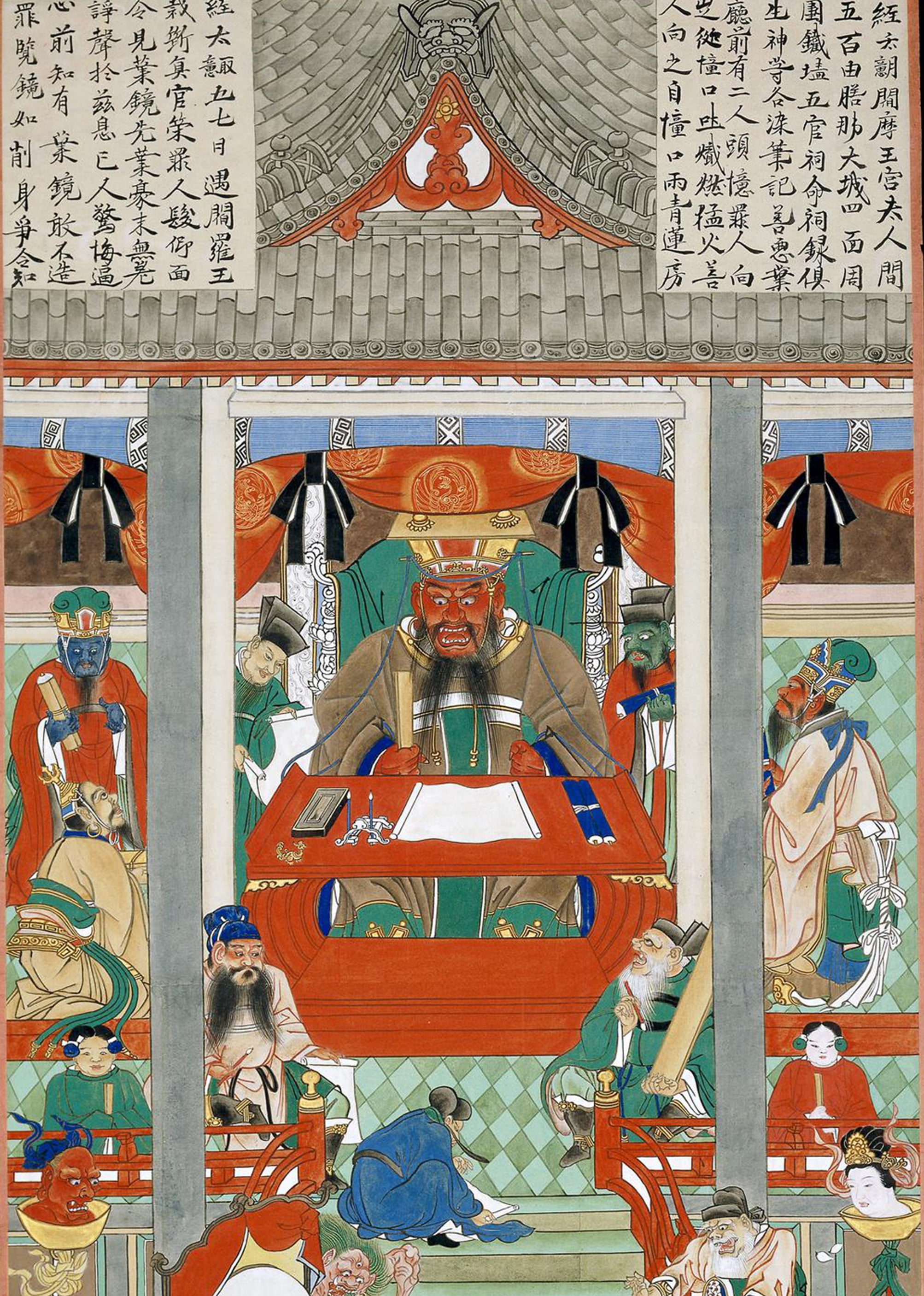 六道繪　地獄審判　（上半部）（1800-1880）　大英博物館藏
