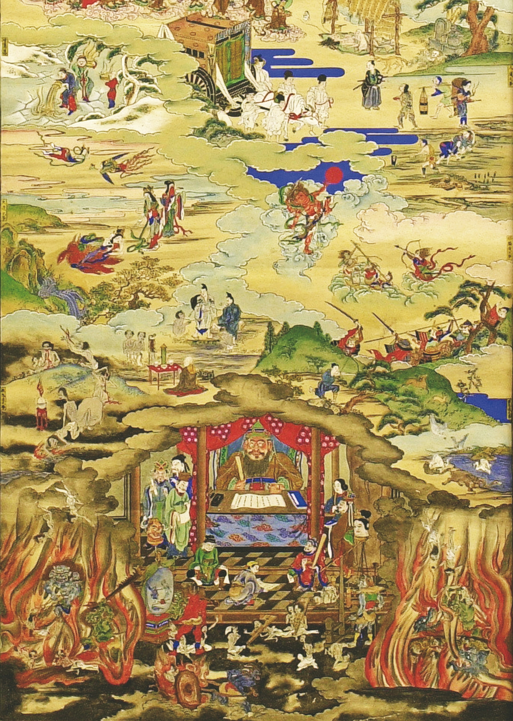 手工上色木刻版畫