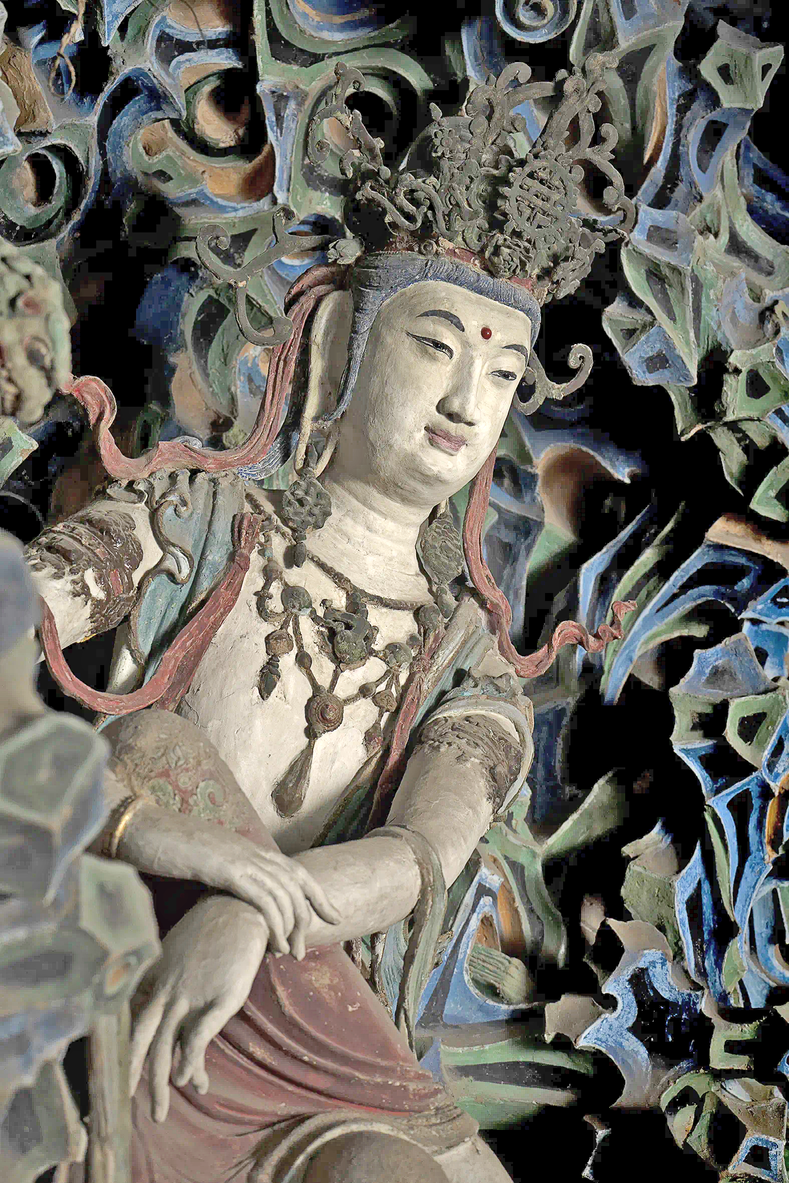 隆興寺 「倒坐觀音」像（局部）