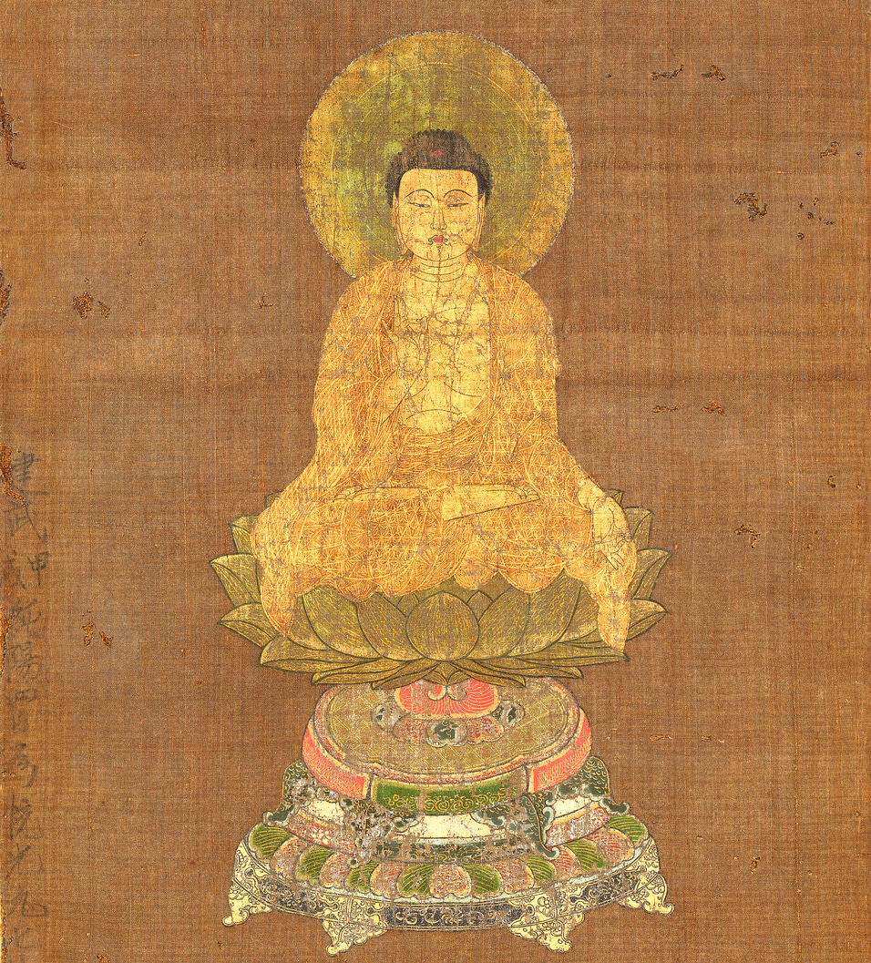 阿彌陀佛　日本南北朝時代（1336－1392）　木造　高87.5公分　日本奈良國立博物館藏