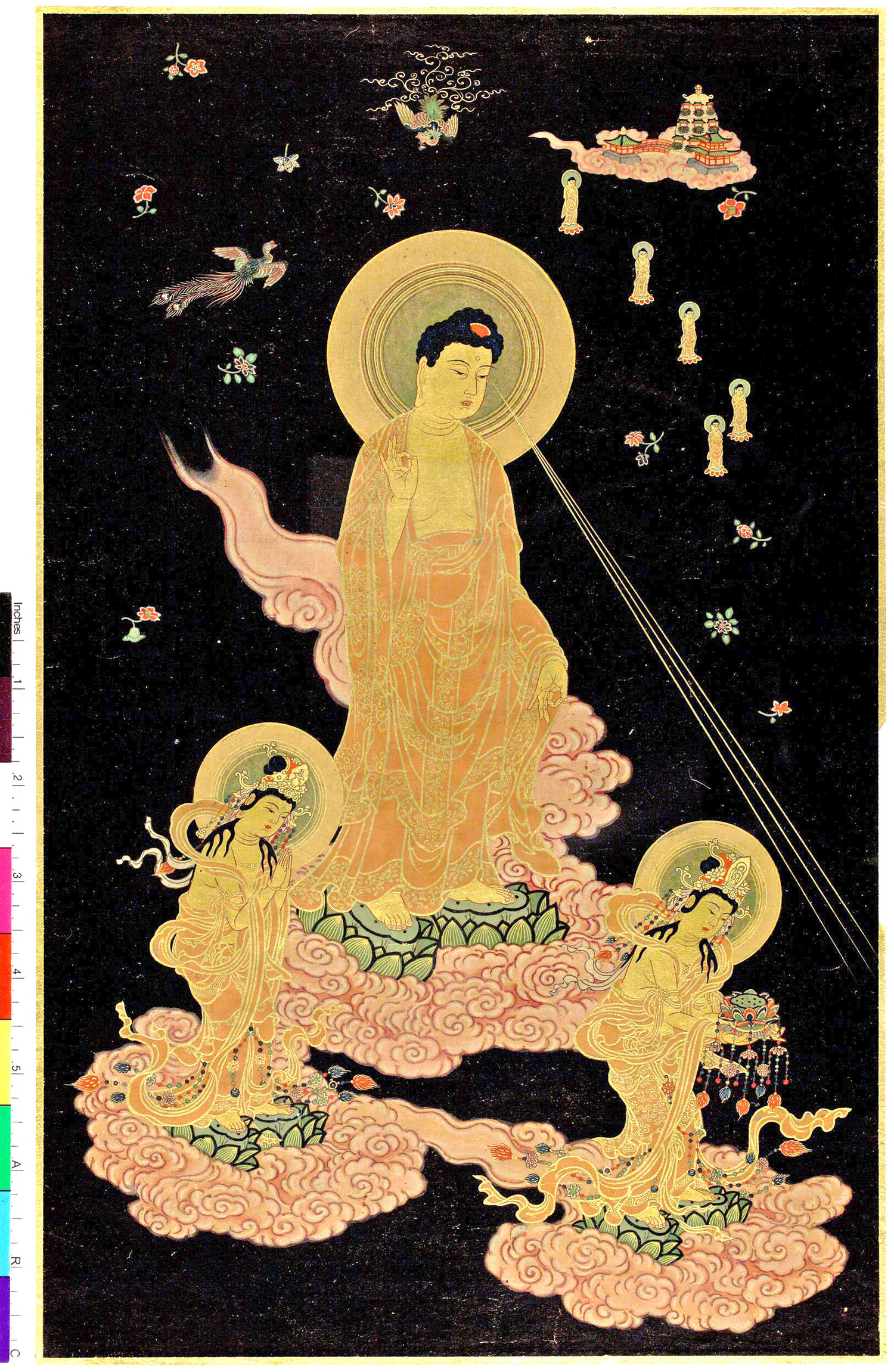阿彌陀佛來迎圖　日本18世紀　大英博物館藏