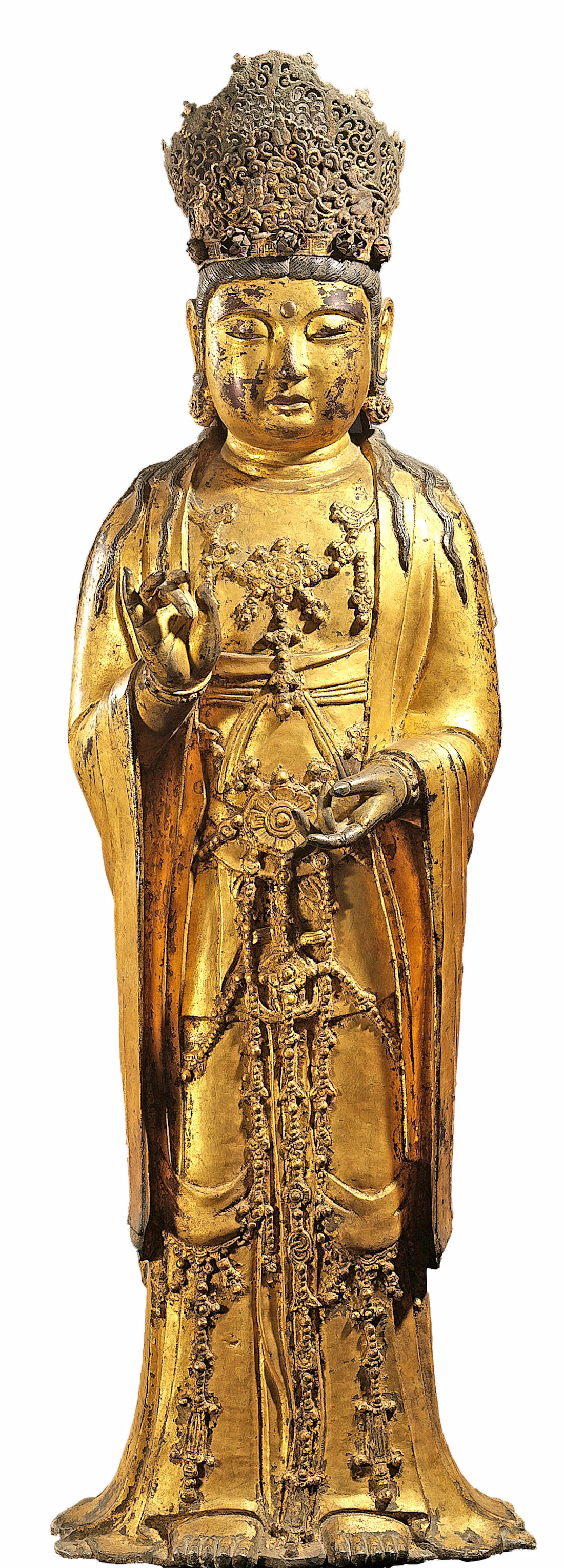 銅合金鎏金菩薩立像