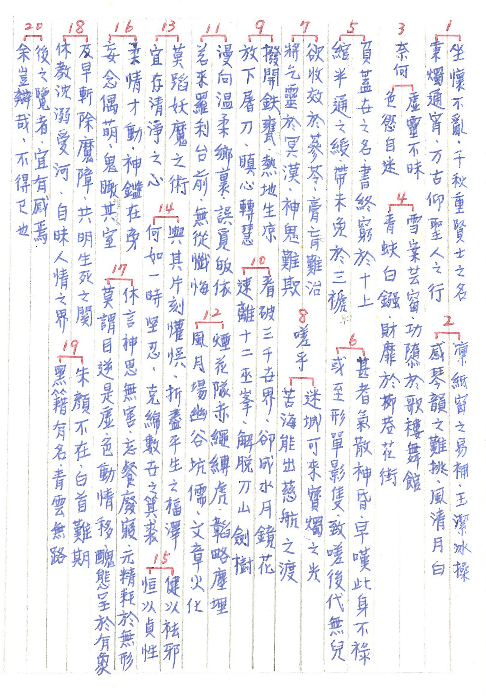 文昌帝君戒淫文手書原稿