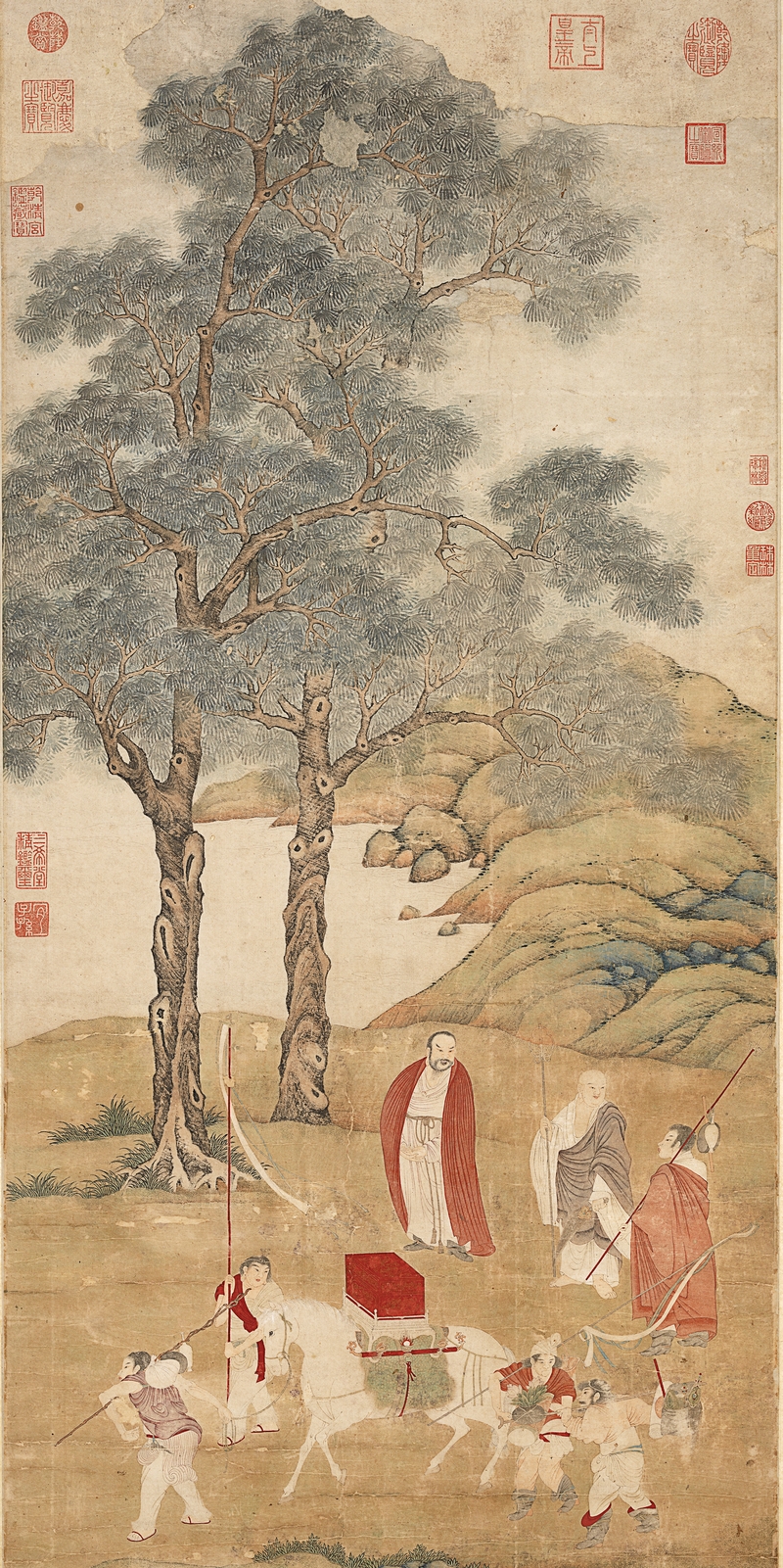 明 丁雲鵬白馬馱經圖 台北故宮博物館藏