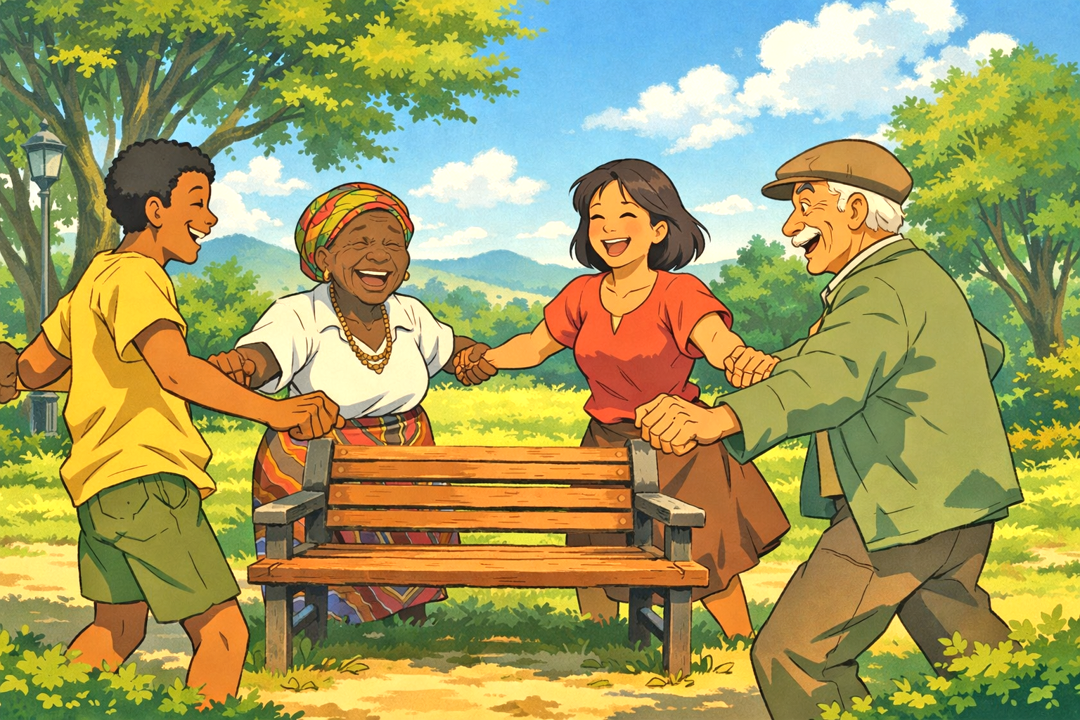 華盛頓特區的一張「友誼長椅」，在過去 3 年中，這個計畫已經幫助了全球超過 50 萬人。圖／HelpAge USA