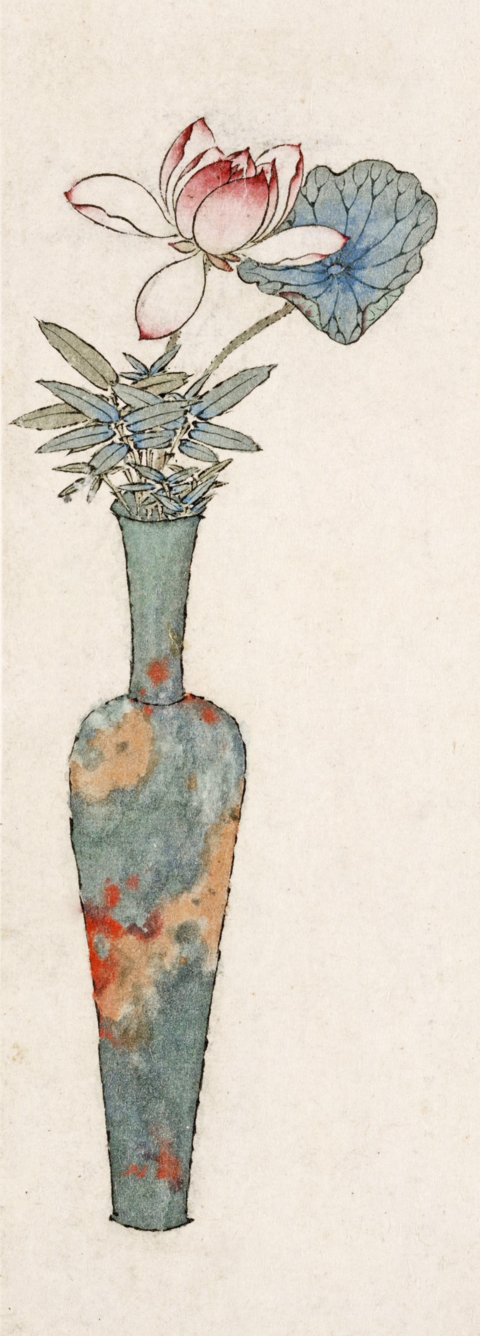 陳洪綬「銅瓶插荷」